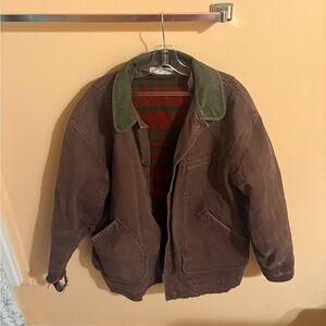 L.L. Bean Vintage Flannel Lined Barn Chore Jacket